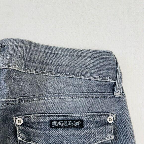 Hudson Skinny Jeans 25 Collin Rear Flap Gray Acid Wash Low Rise Button Fly - Picture 16 of 16